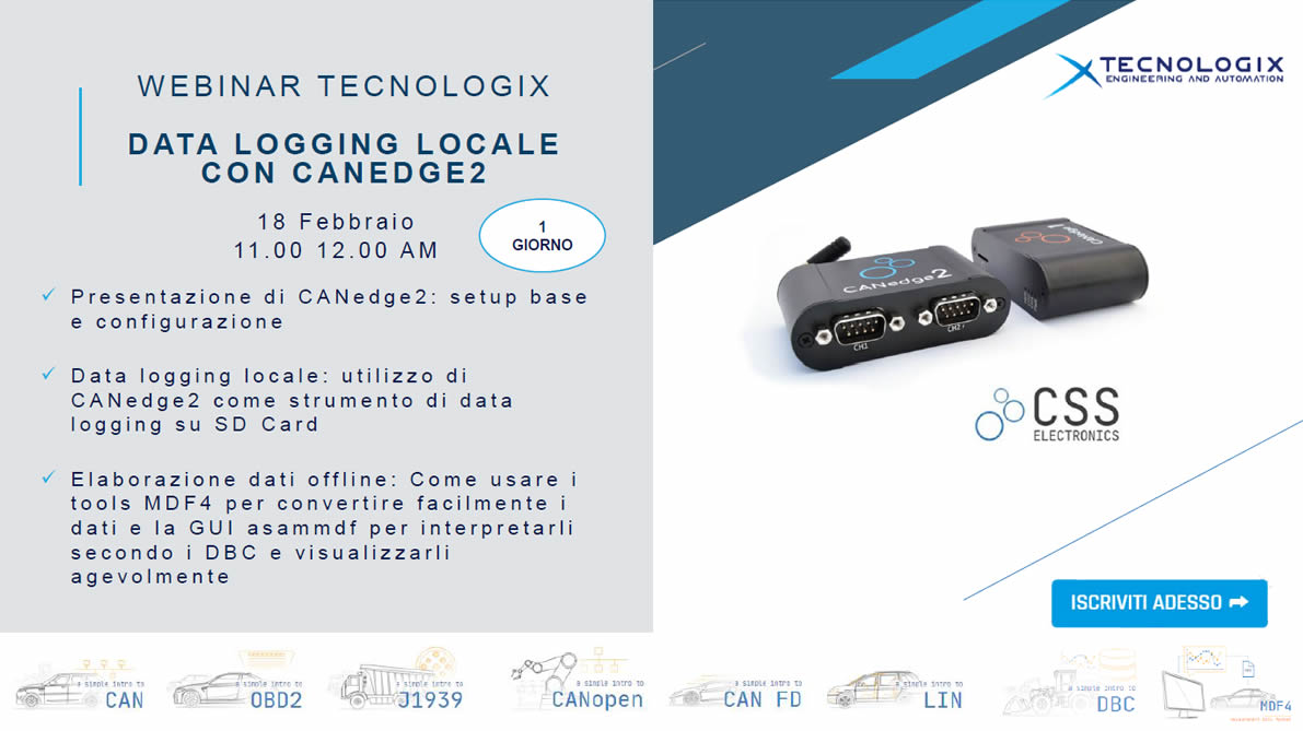 Data Logging locale con Canedge2